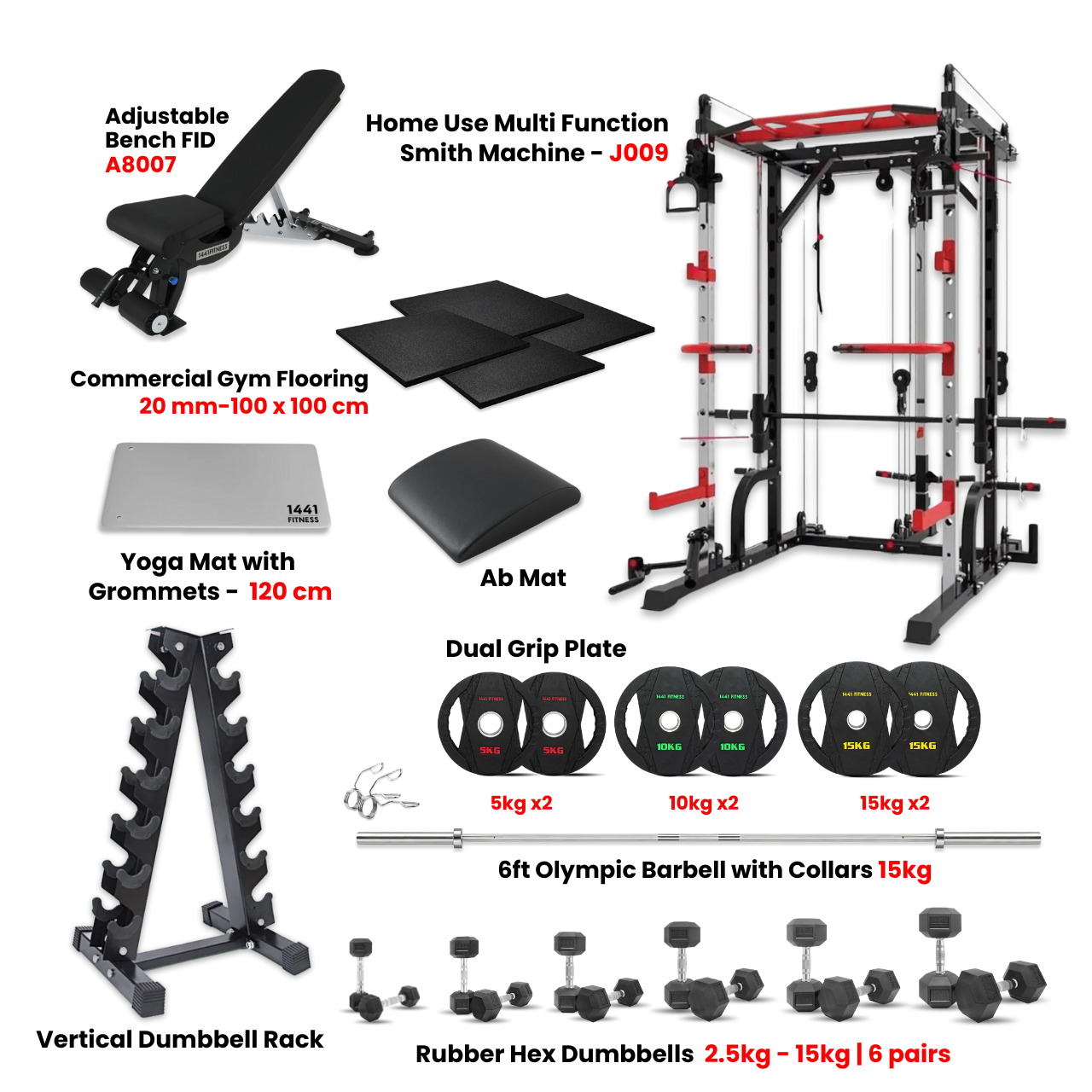 J009 Multi Function Smith Machine Home Gym Bundle Offer - 1